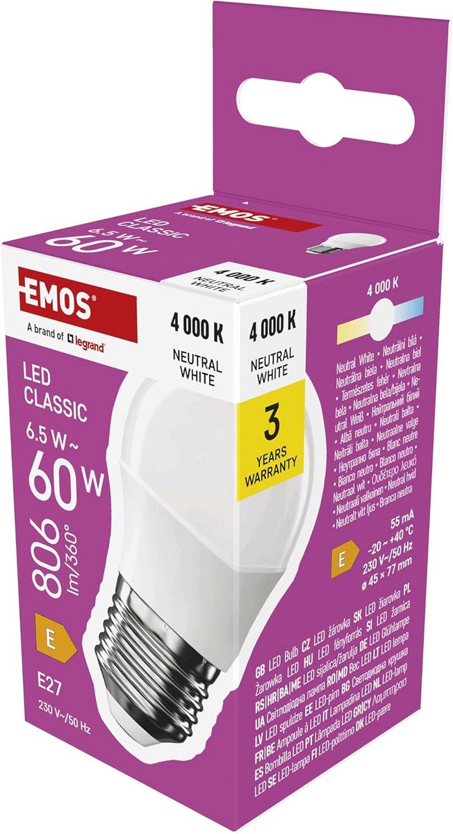 LED Lamp Mini Globe - Kleine Lamp E27 - Huis Verlichten - Hoge Kleurweergave - 806 Lumen - Neutrale Wit