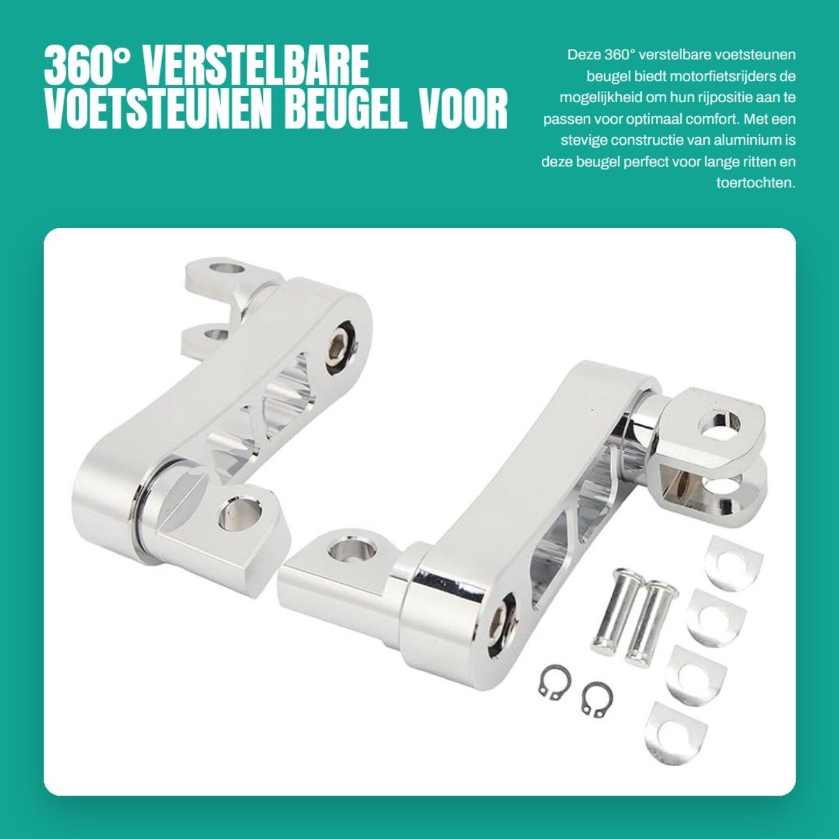 Dailygoods- Voetsteunen Verstelbaar - Voetsteunen Fiets - Voetsteunen Fatbike - Robuuste Constructie - Hoogwaardige Materialen - Comfortabele Rijervaring - Motorsteunen