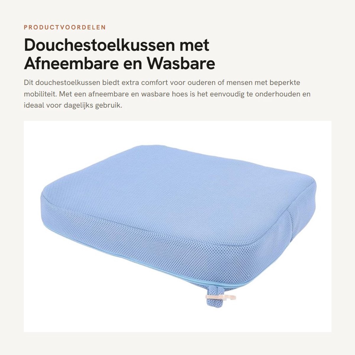 Dailygoods- Douche Stoel Kussen Afneembaar - Badkuipstoelblok - Wasbaar Deksel - Geschikt voor Douchestoelen - Comfortabel - Gemakkelijk op te bergen - Badkuipkussen