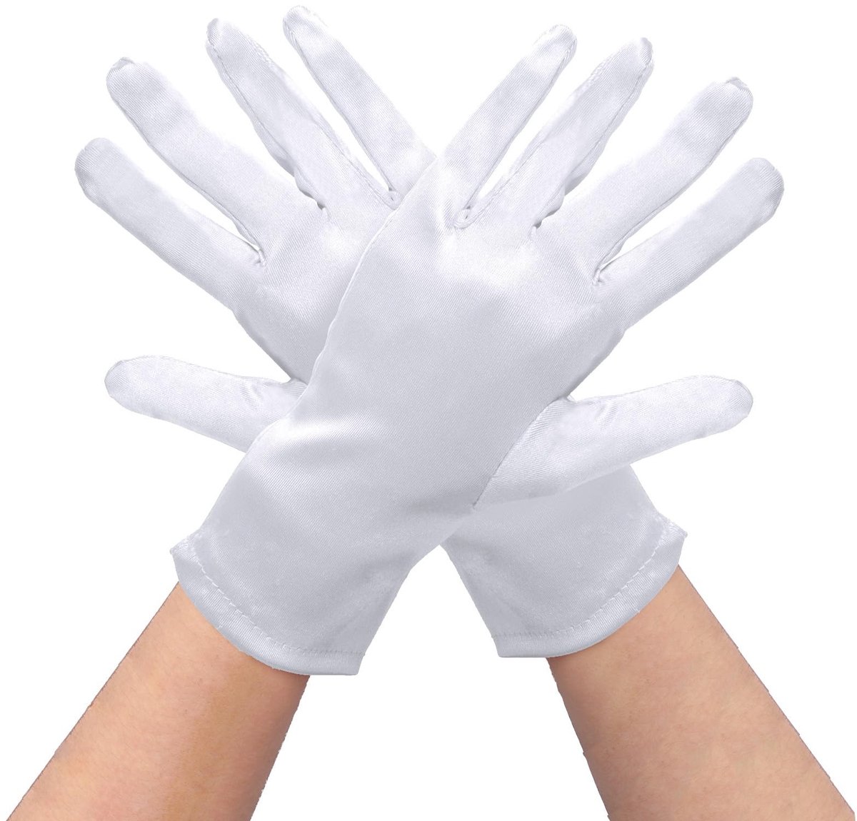 Dailygoods- Handschoenen Dames Korte Satijnen - Bruiloft - Halloween - Kostuum - Feest - Elegant Design - 28 cm - Dameshandschoenen