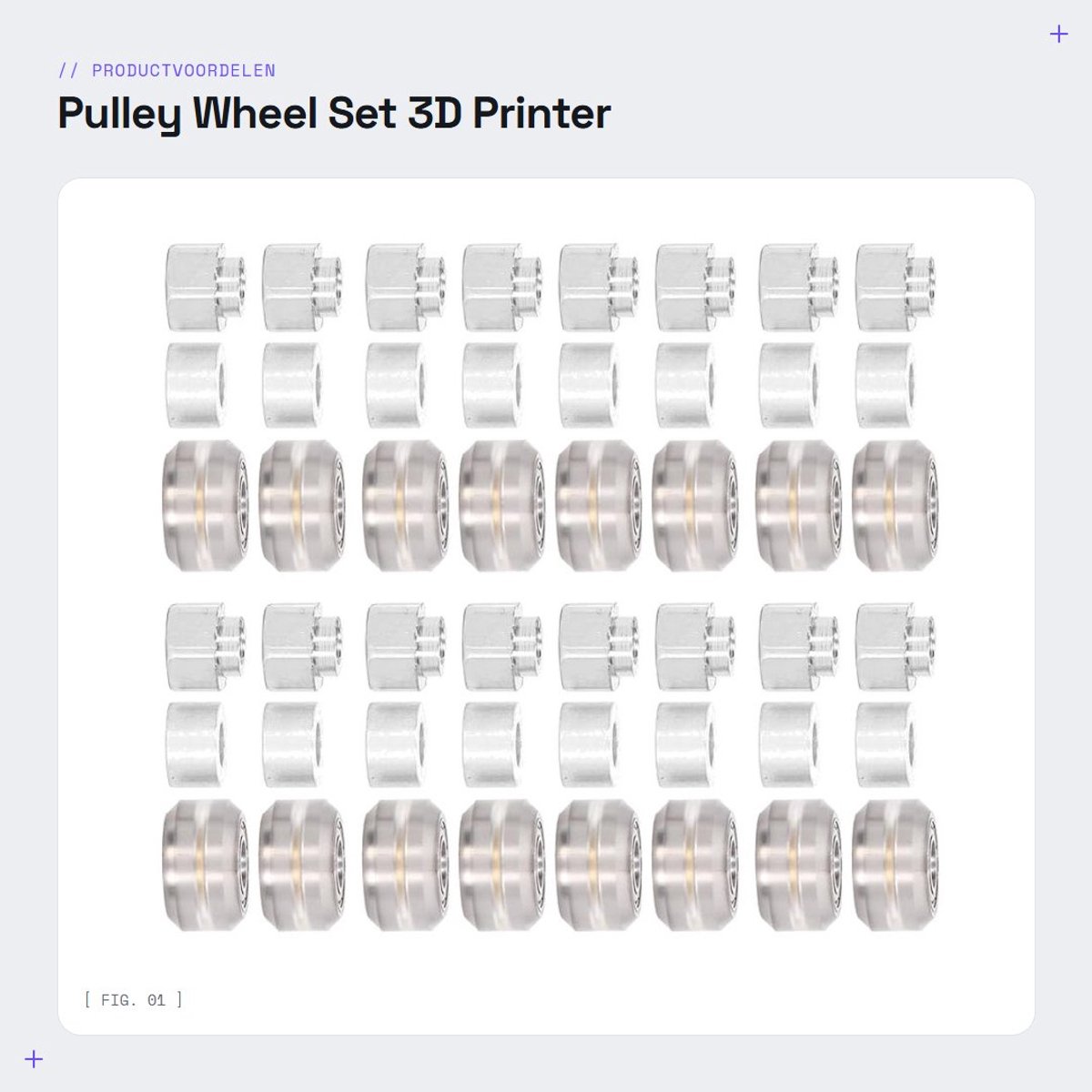 Dailygoods- Katrolset Hoge Nauwkeurigheid - POM Katrollen - 3D Printer Wielen - Duurzaam Rubber - Lage Wrijving - Geschikt voor CR10/Ender 3/5