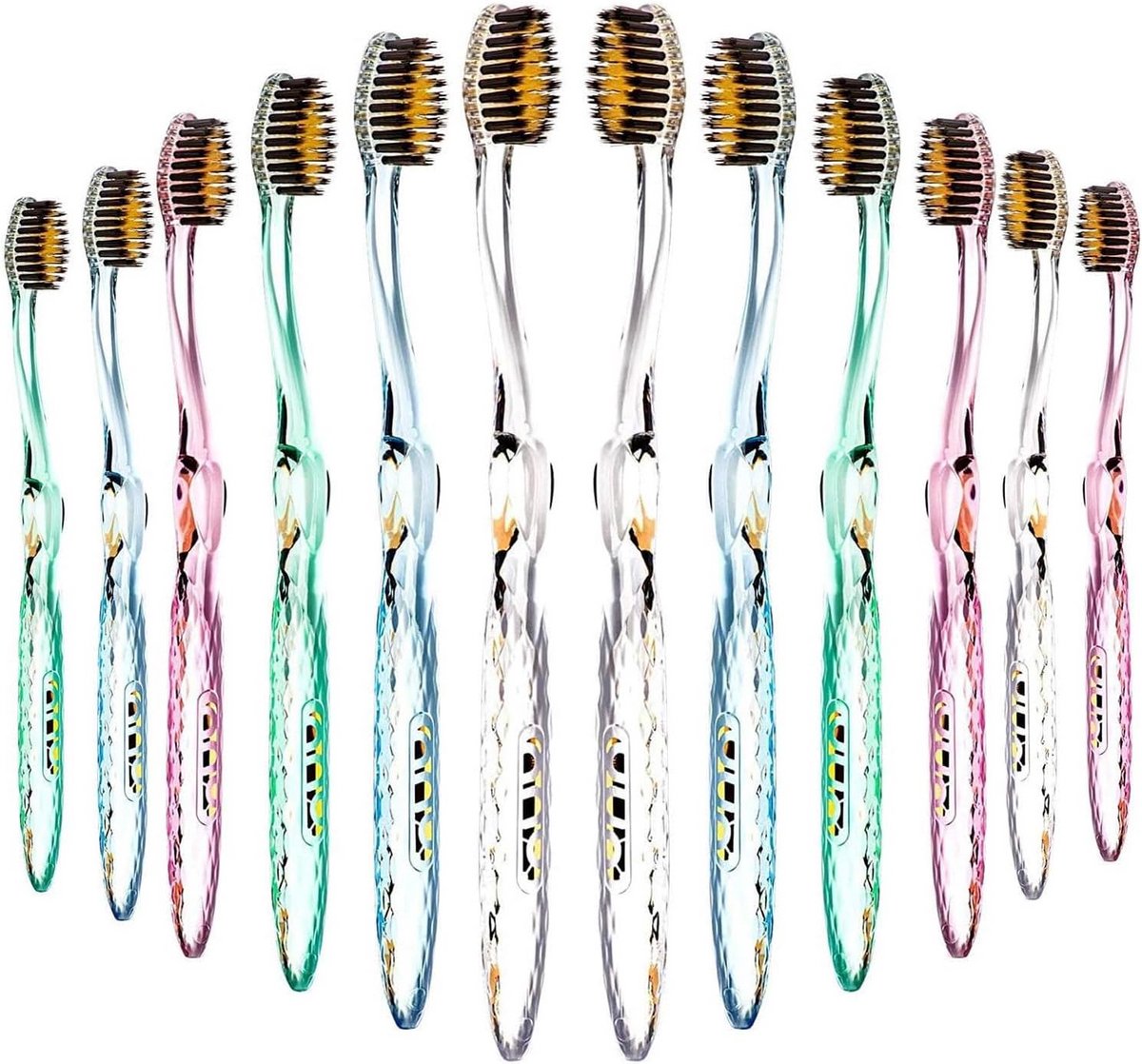 Handtandenborstels - Tandenborstel Set - Mondhygiëne Verbeteren - Antibactierieel Goud - 12 Stuks - Goud