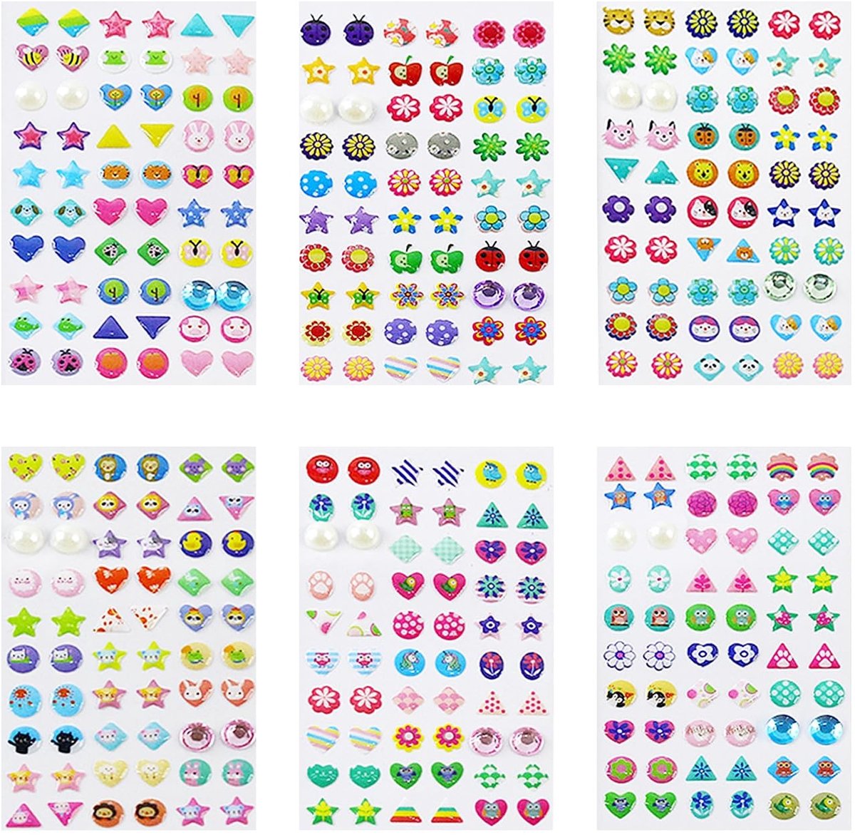 Dailygoods- Kristallen Stickers 360 Stuks - Driedimensionale Stickers - Zelfklevende Decoratiestickers - Bonte Kleuren - PVC/Epoxyhars - Geschikt voor Meisjes