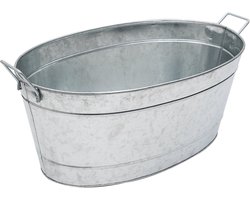 Grote ovale kuip - Stalen bak - Dranken koelen - Waterdicht verzegeld - 75 cm breed - Zilver