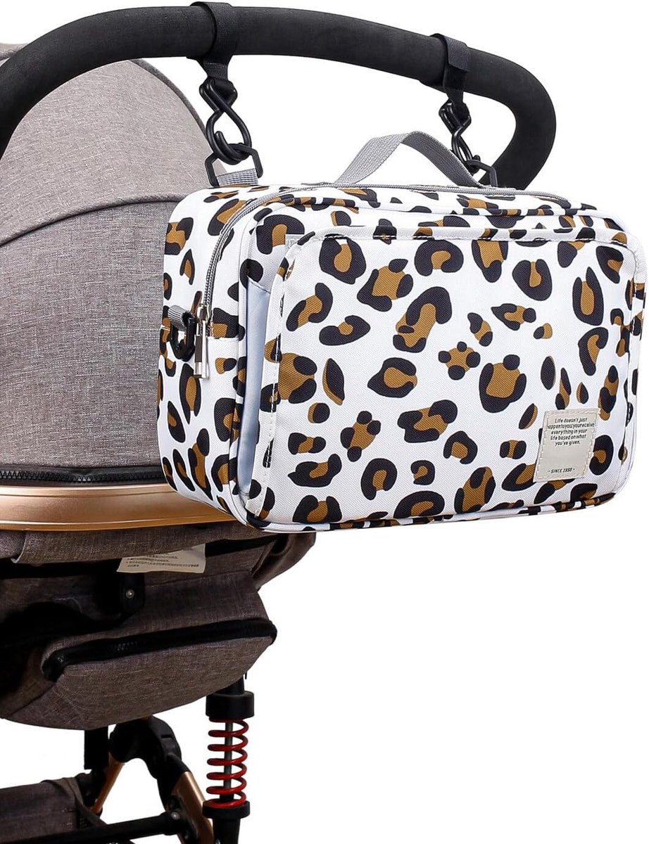 Kinderwagen Organizer - Opbergtas Buggy - Baby Benodigdheden - Grote Capaciteit - 29cm x 10cm x 19cm - Veelkleurig