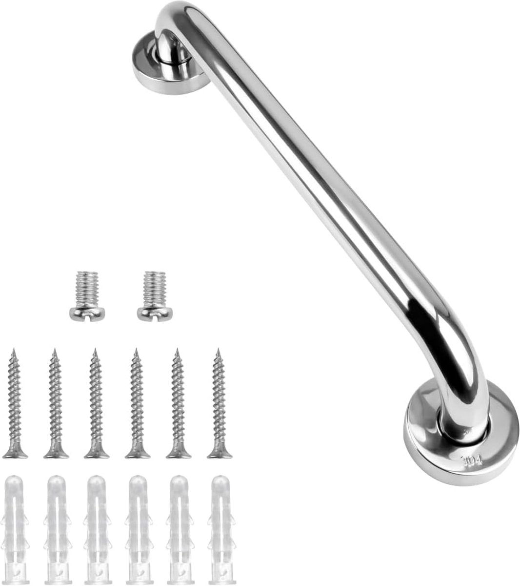 Badkamer Handgreep - Veiligheidshandgreep Wandbeugel - Veiligheid Thuis - Roestvrij Staal - 30 cm - Zilver