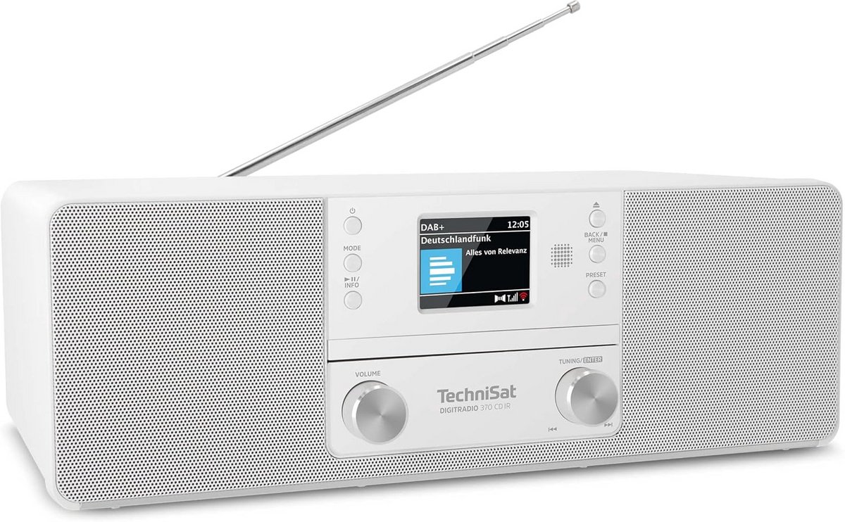 Digitale radio - Internetradio CD - Muziek luisteren - Bluetooth connectiviteit - 35 x 12 x 21 cm - Wit
