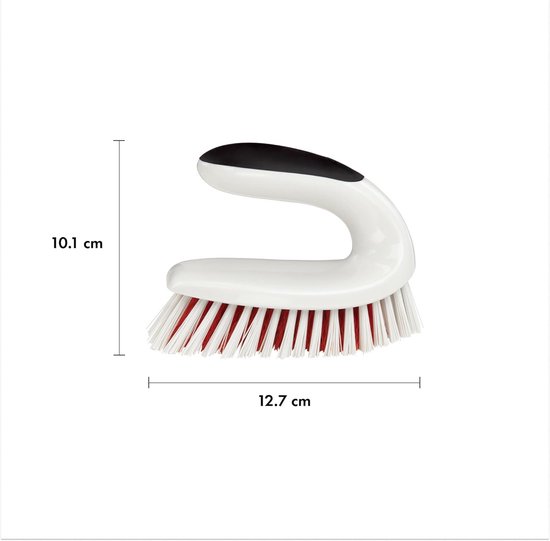 Schrobborstel - Allesreiniger borstel - Voegen reinigen - Ergonomische knokkelbescherming - Rechthoekig - Wit — afbeelding 4
