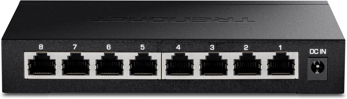 Netwerk Switch - Gigabit Poorten - Sneller Netwerk - Ventilatorloos Ontwerp - 8 Poorten - Zwart
