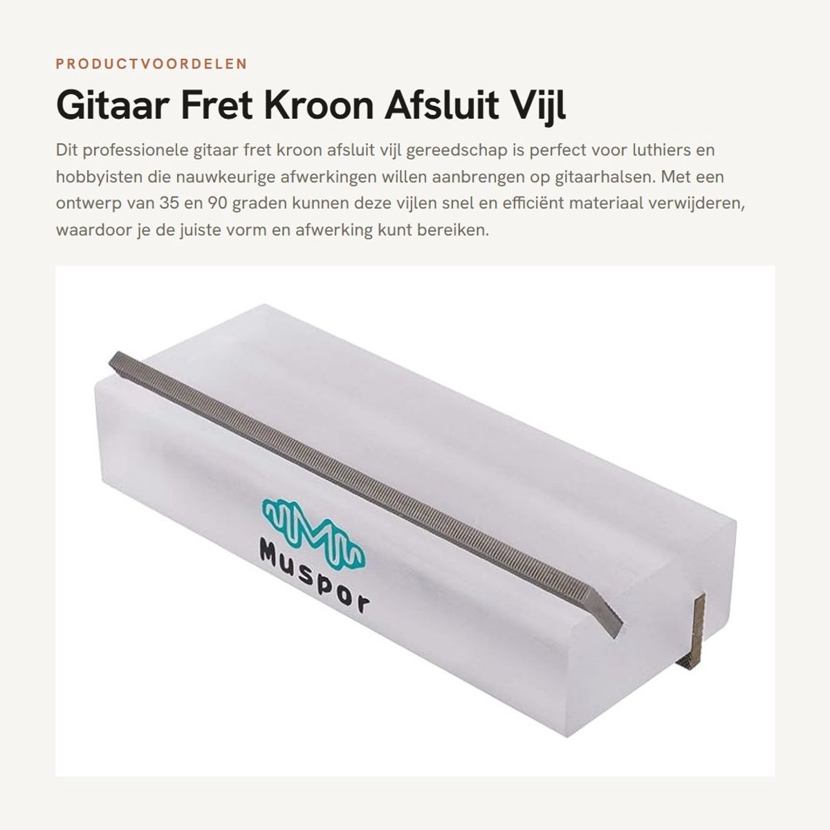 Dailygoods- Fretvijl 35/90-Graad - Luthier Gereedschap - Fijne Vijl - Hoog Koolstofstaal - Duurzaam - Maat 150x60x30 mm - Gitaarvijl