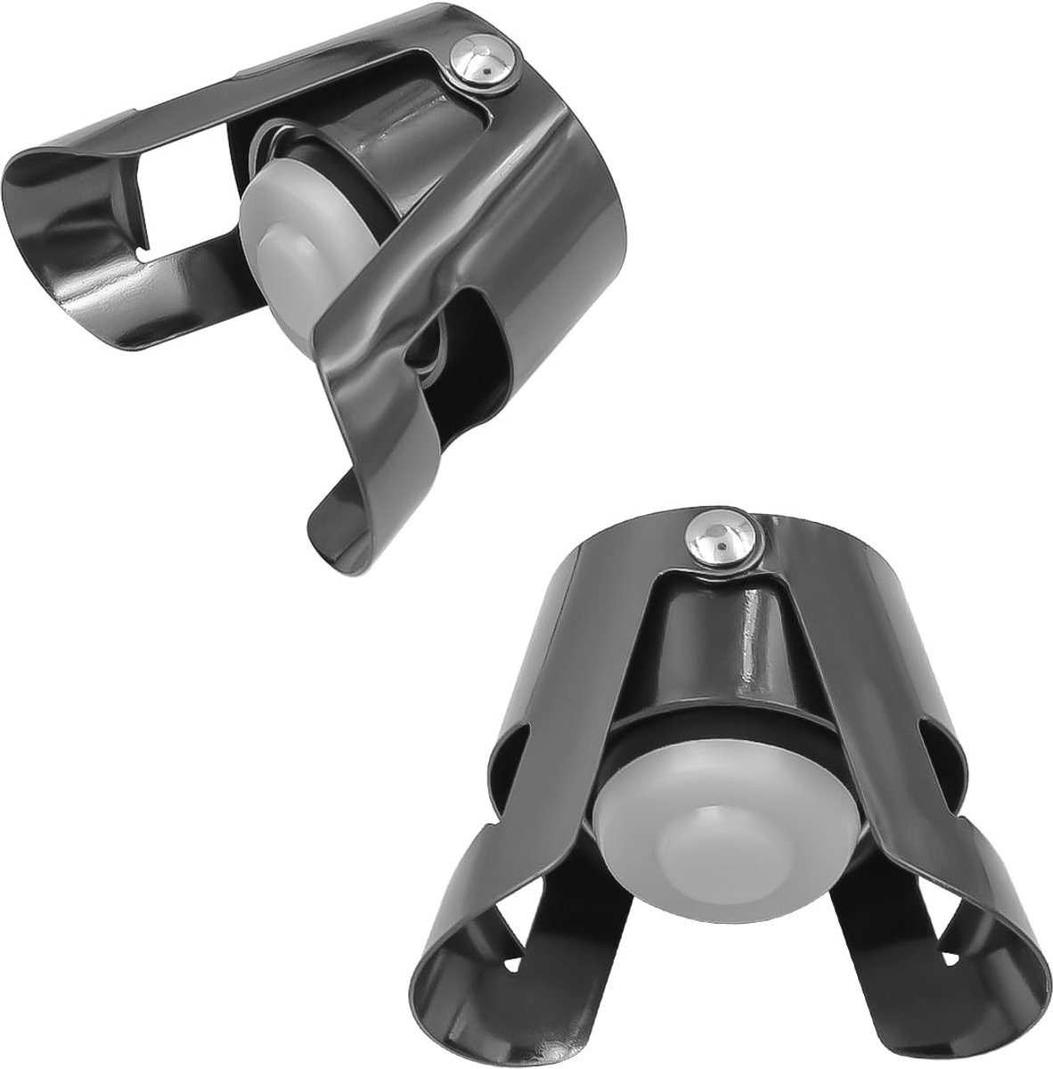 Dailygoods - Champagne Stopper - Wijn Stopper - Vacuüm Flesstop - Zwart - Lekvrij - Geschikt voor Prosecco - Roestvrij staal