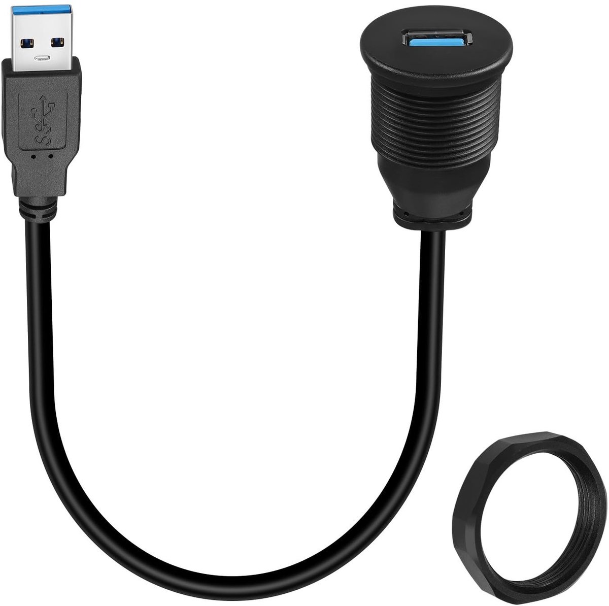Dailygoods - USB 3.0 Korte Kabeladapter voor Auto Dashboard