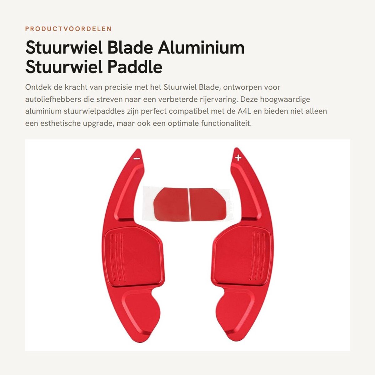 Dailygoods- Stuurwiel Paddle Blade - 2 Stuks - Aluminium - Antislip - Compatibel met A4L 2013-2016 - Hoogwaardige Sterkte - Eenvoudige Installatie - Paddleshifter