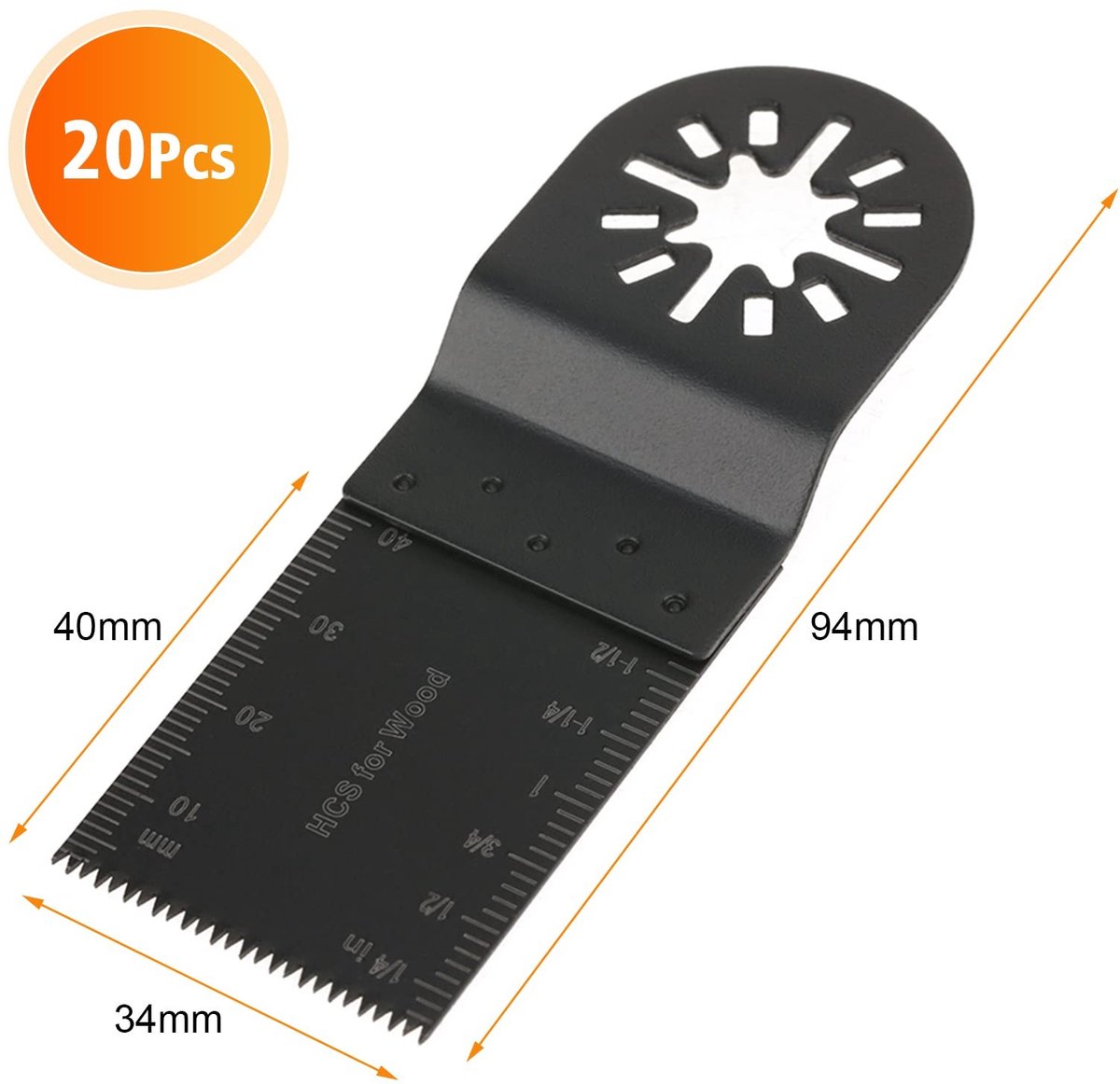 Dailygoods- Zaagbladen 20-delige set - Oscillerende Zaagbladen - Multitool Accessoires - Koolstofstaal - Slijtvast - Dieptemarkeringen