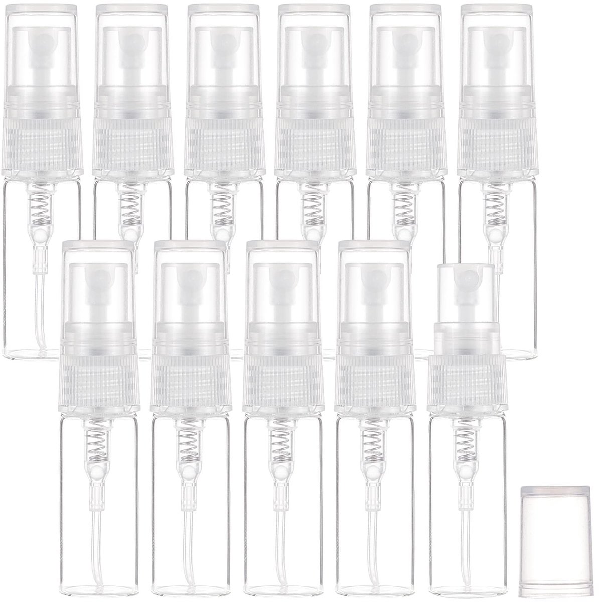 Dailygoods- Spuitflessen 40 stuks - 3 ml mini-spuitflessen - Navulbaar - Parfumflesje - Monsterfles - Transparant glas - Fijne nevel - Parfumfles