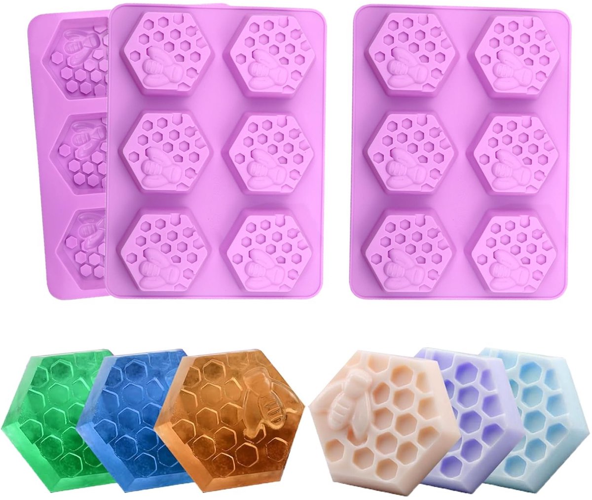 Dailygoods- Siliconen Vormen 3 Stuks - Flexibele/Anti-aanbaklaag - Voedselveilige Siliconen - Voor Chocolade/Pudding - Mousse/Taartdecoratie - Gemakkelijk Schoon Te Maken - Bakvorm