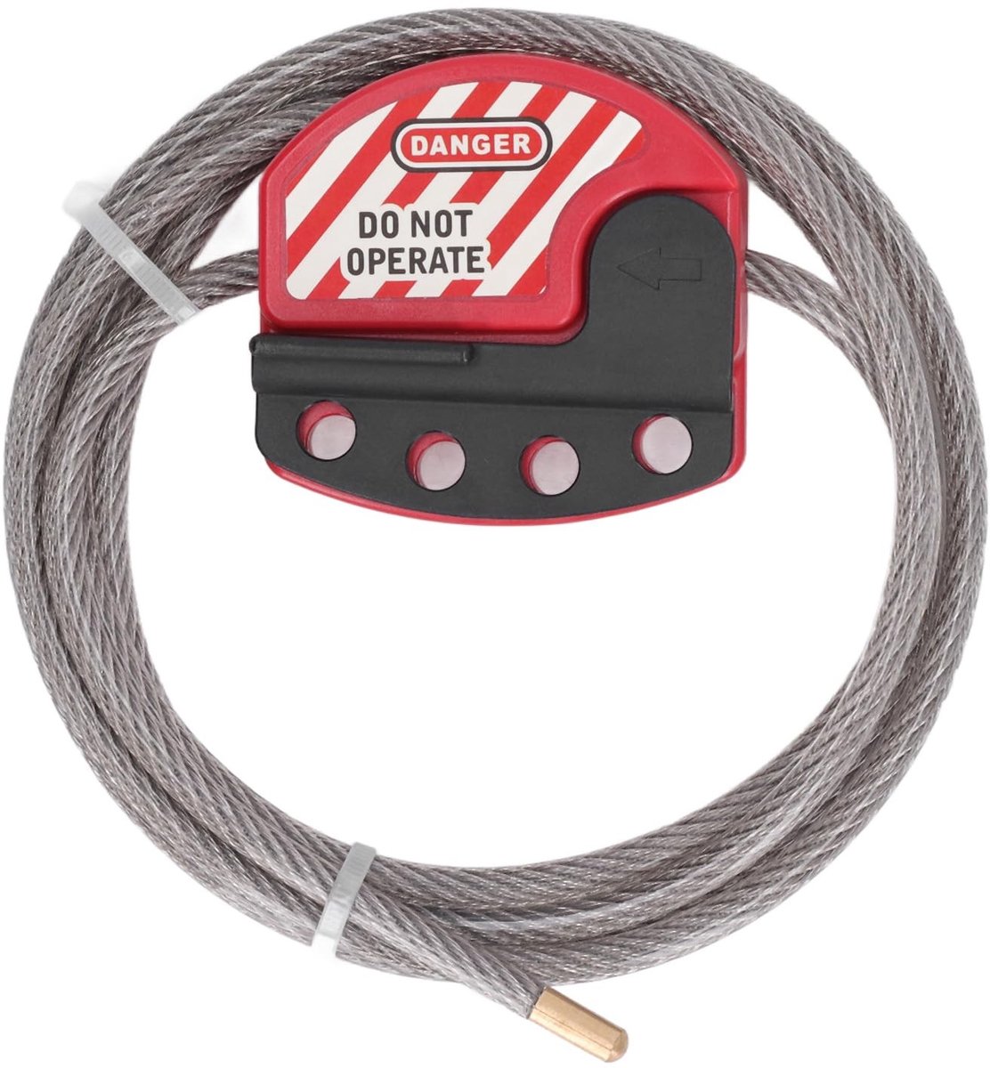 Dailygoods- Kabelslot Verstelbaar 1,8 m - Cijferslot - Staalkabel met Lussen - Slagvast Nylon PP - UV-bestendig PVC - Roestvrij Staal - Veiligheidskabelslot