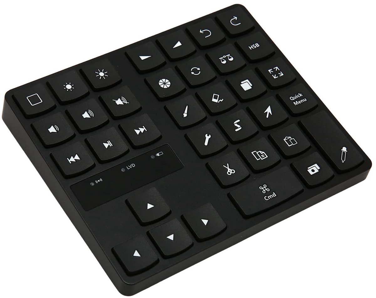 Dailygoods - Draadloos Tekentoetsenbord - Ergonomisch - Compact formaat - Achtergrondverlichting - Geschikt voor Procreate - 35 Toetsen