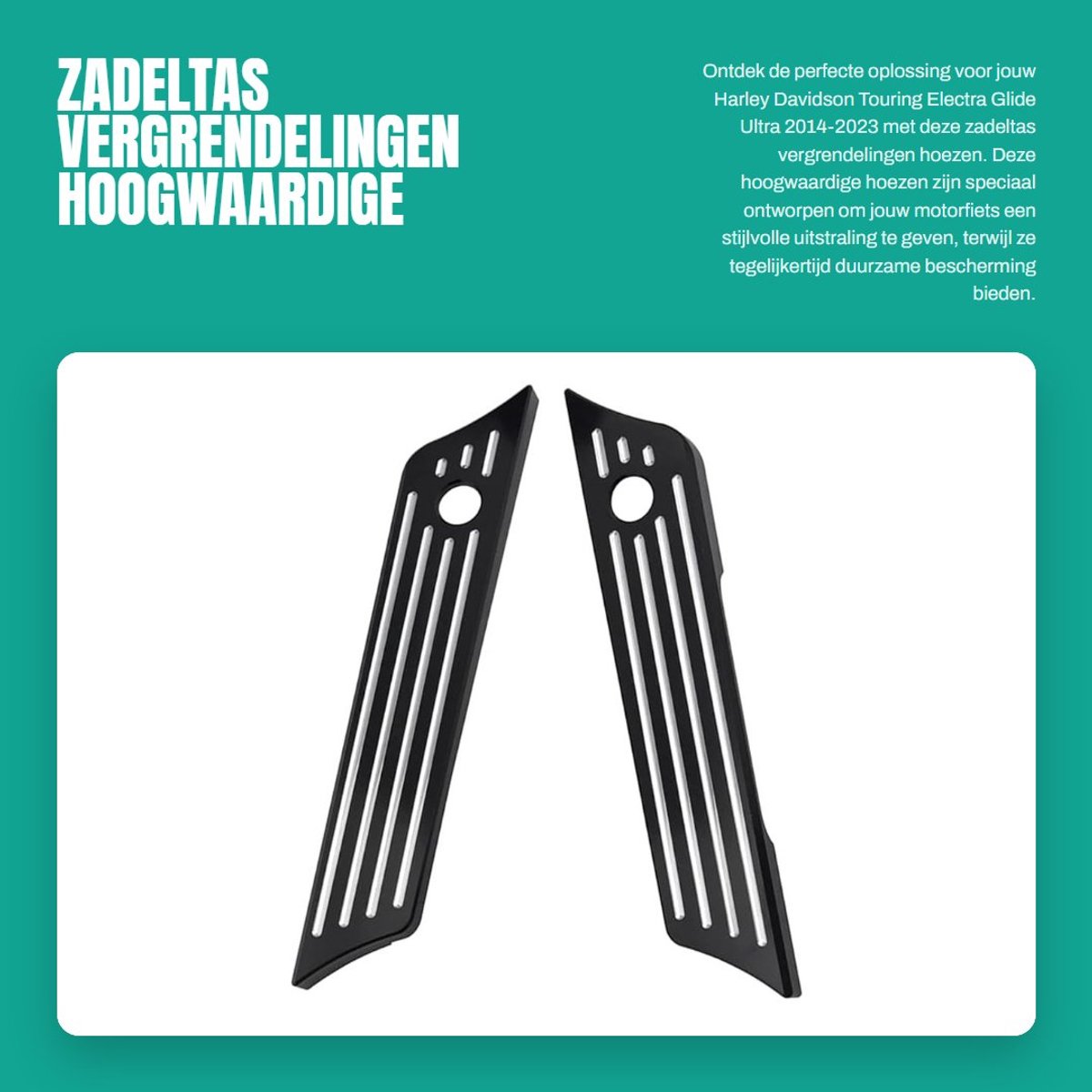 Dailygoods - Zadeltas vergrendelingen - Hoogwaardige hoezen - Zwart/Wit - Compatibel met Harley Davidson - Duurzaam en slijtvast - Geschikt voor Touri...