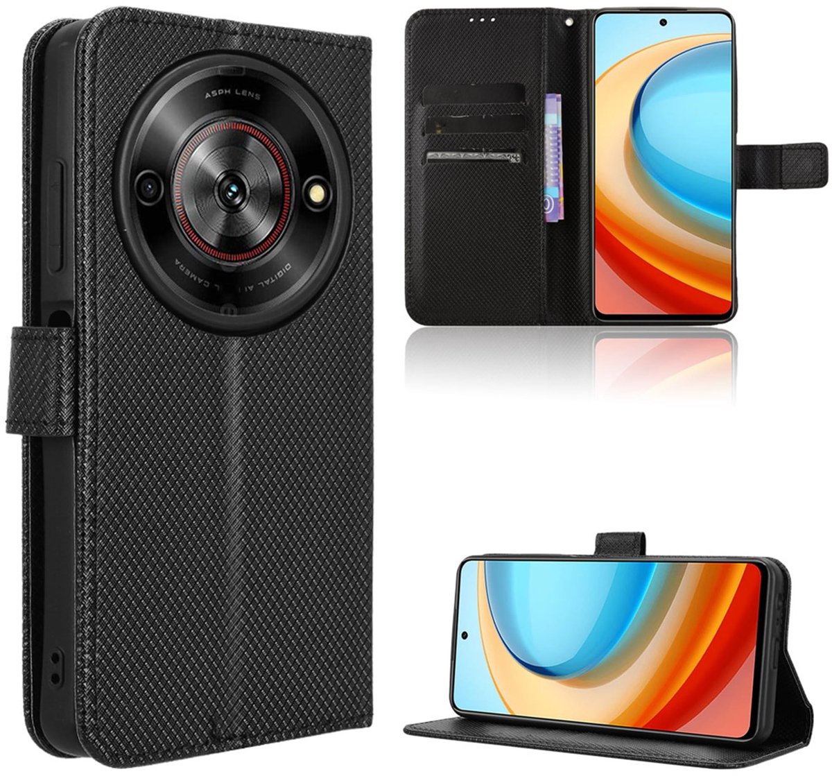 Dailygoods - Premium Beschermhoes voor ZTE Blade A75 5G met Koolstofvezel