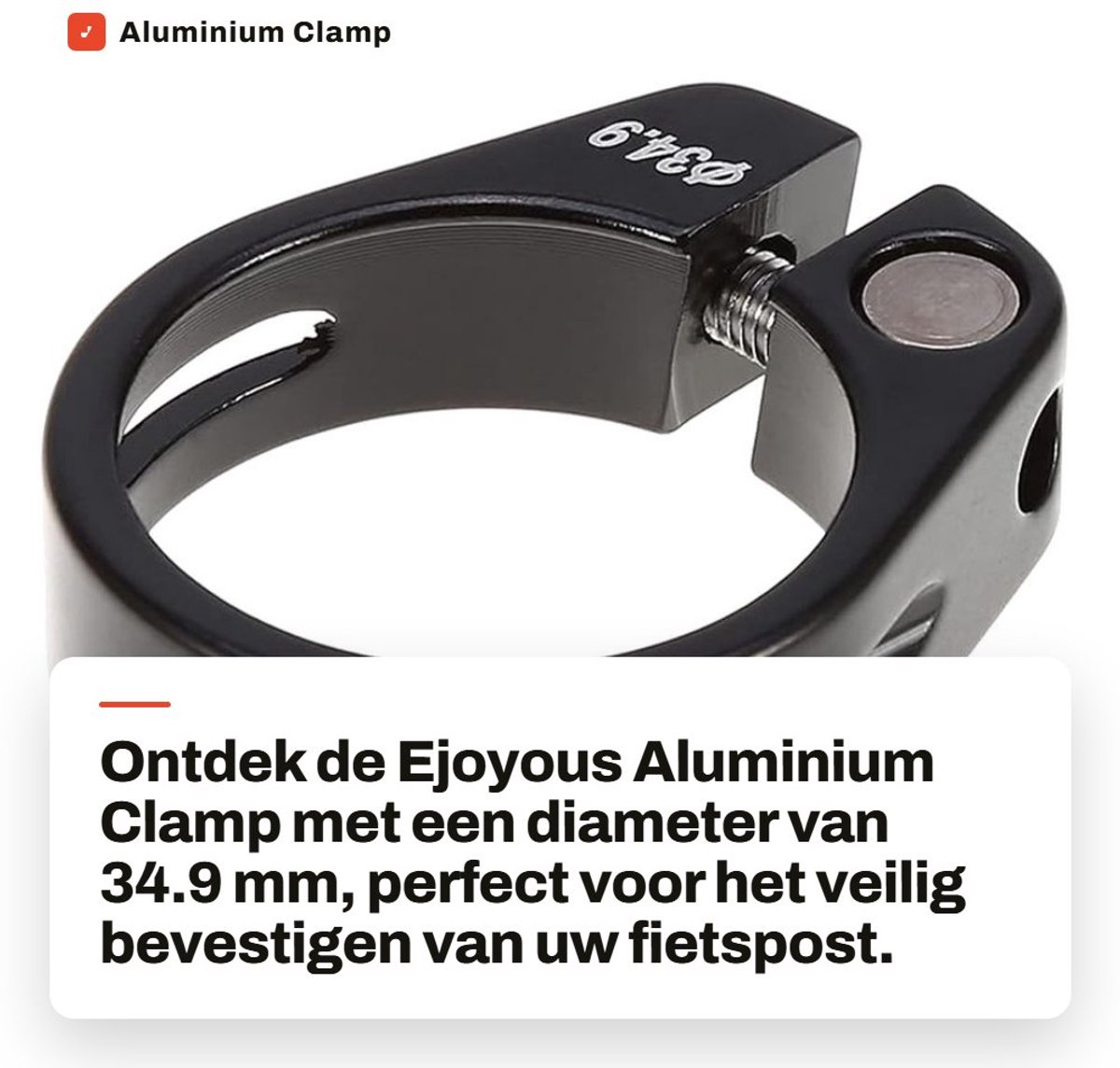 Dailygoods- Zadelpenklem 34,9 mm - Aluminium Zadelpenklem - Universele Beugel - Geschikt voor Fietspalen - Schokbestendig Ontwerp - Ergonomische Hefboom