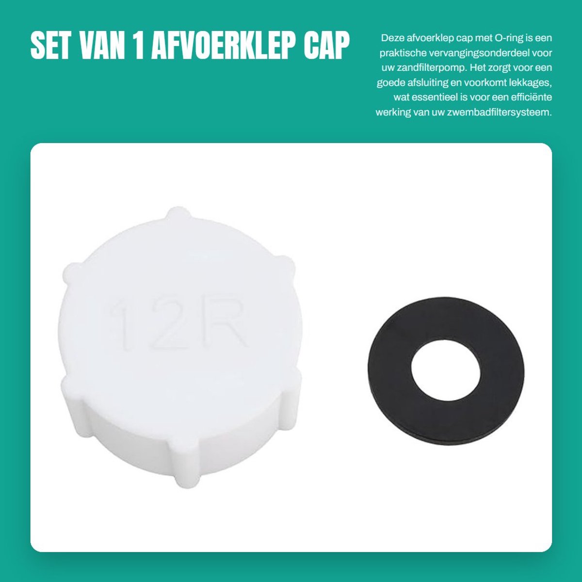 Dailygoods - Set van 1 Afvoerklep Cap met O-Ring voor Zandfilterpomp