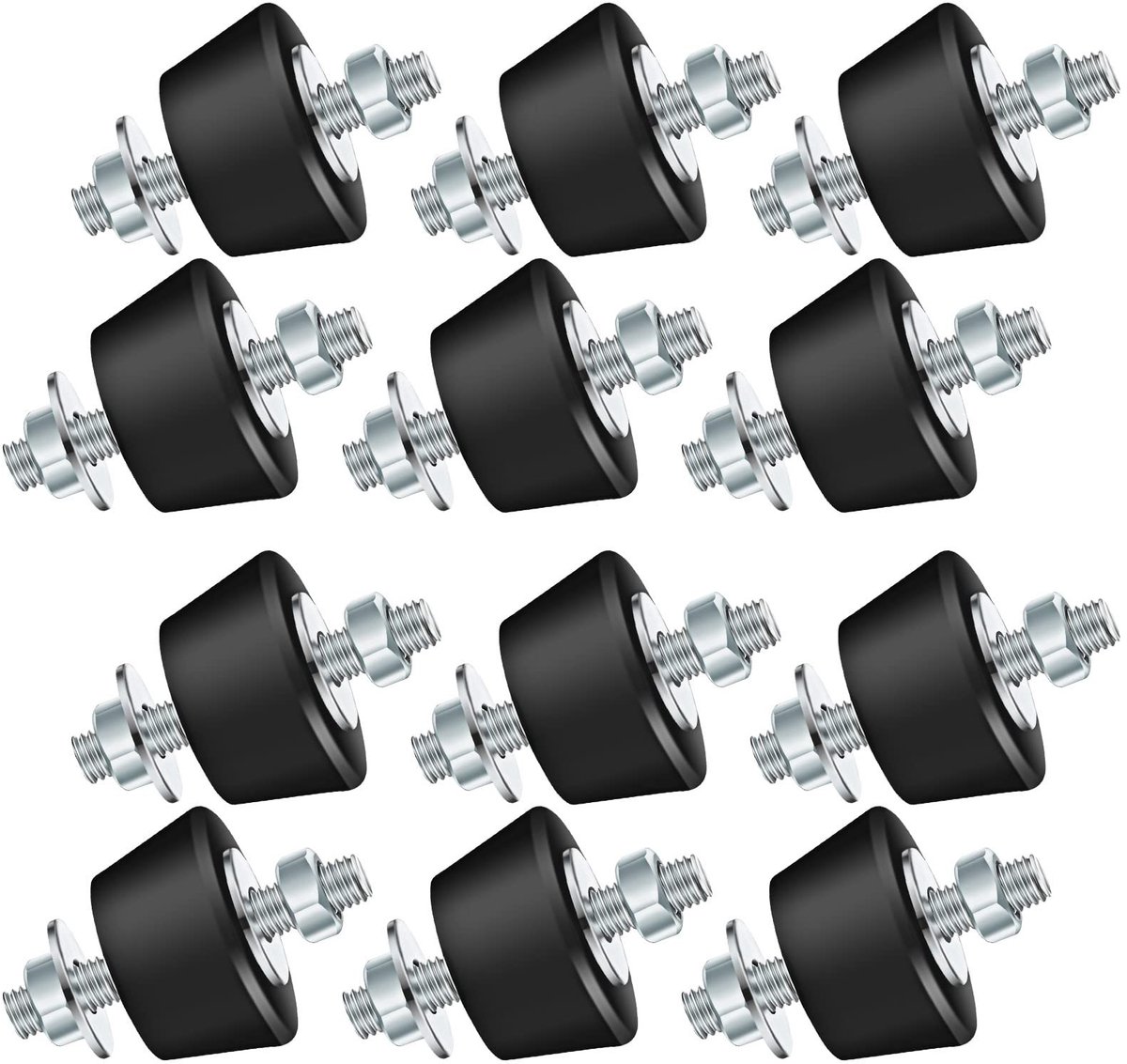 Dailygoods- Rubberen Buffers 12 Stuks - Trillingsdempers Airco - Anti-vibratie - Schokdempers - Rubberen Lagers - Rubber Dempers
