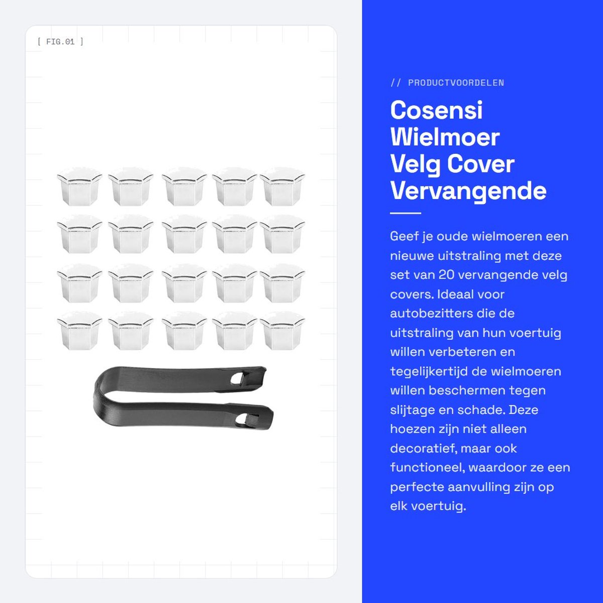 Dailygoods- Wielmoer Afdekkingen 20 Stuks - Vervanging voor Bescherming - Wielmoerkapjes - Wielmoeren - Schadepreventie - Eenvoudige Installatie - Wielmoerafdekking