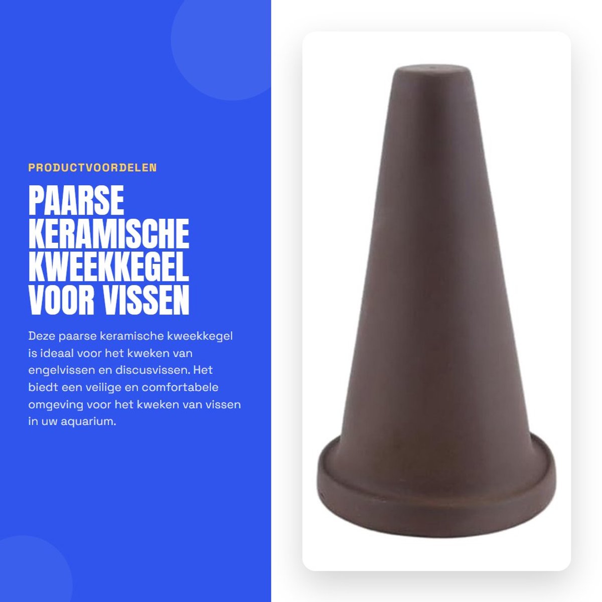 Dailygoods - Paarse Keramische Kweekkegel voor Vissen