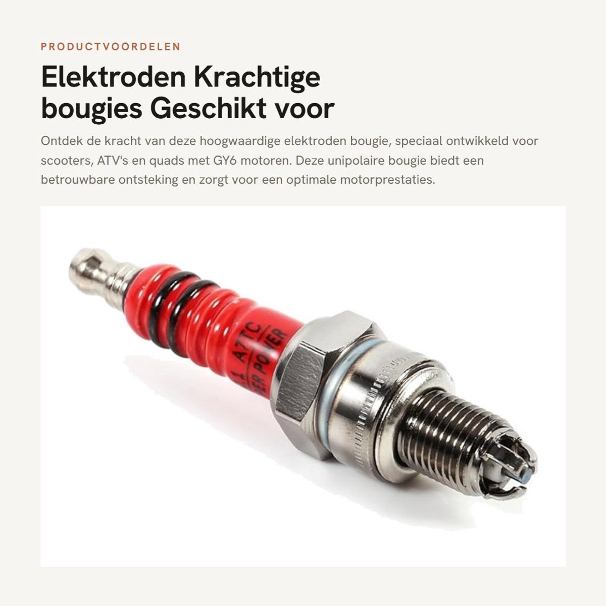 Dailygoods - Elektroden - Krachtige bougies - Geschikt voor scooters en ATV's - Unipolaire bougie - Vervangende bougie - Voor GY6 50 110 125 150