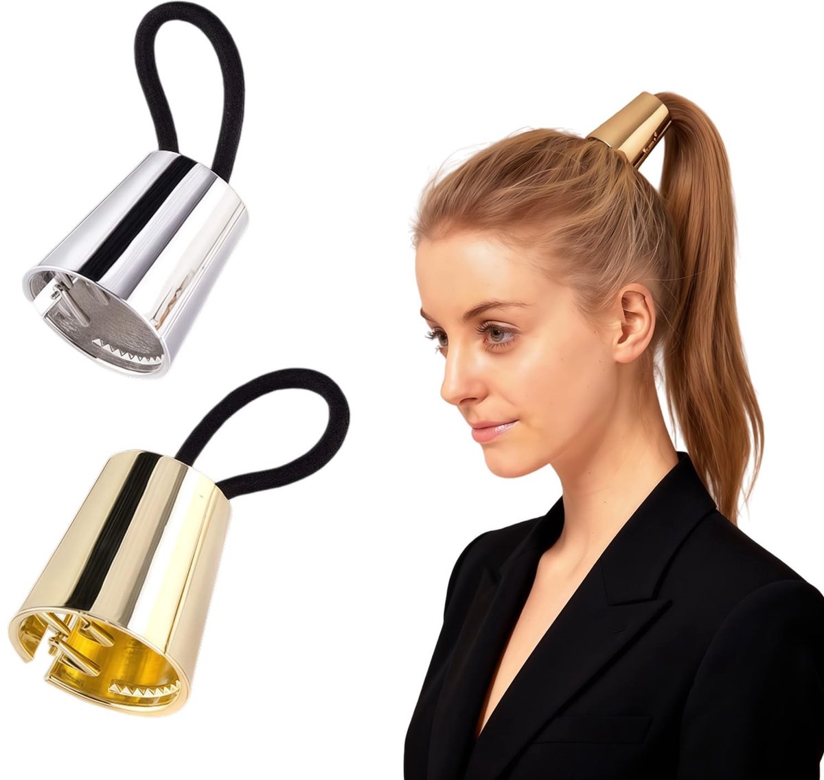 Dailygoods- Haarband 2 Stuks - Metalen Haarbanden - Elastische Haarband - Punk/Gothic Stijl - Lichtgewicht - Voor Dik Haar - Haarscrunchie