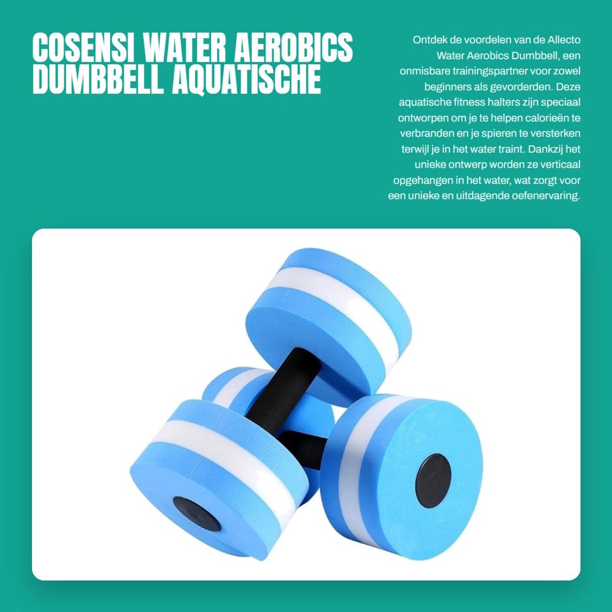 Dailygoods- Aerobics Dumbbell Lichtgewicht - Waterbestendige Halters - Aquatische Fitness - Oefening in Zwembad - Weerstandstraining - Uniek Ontwerp - Waterdumbbell