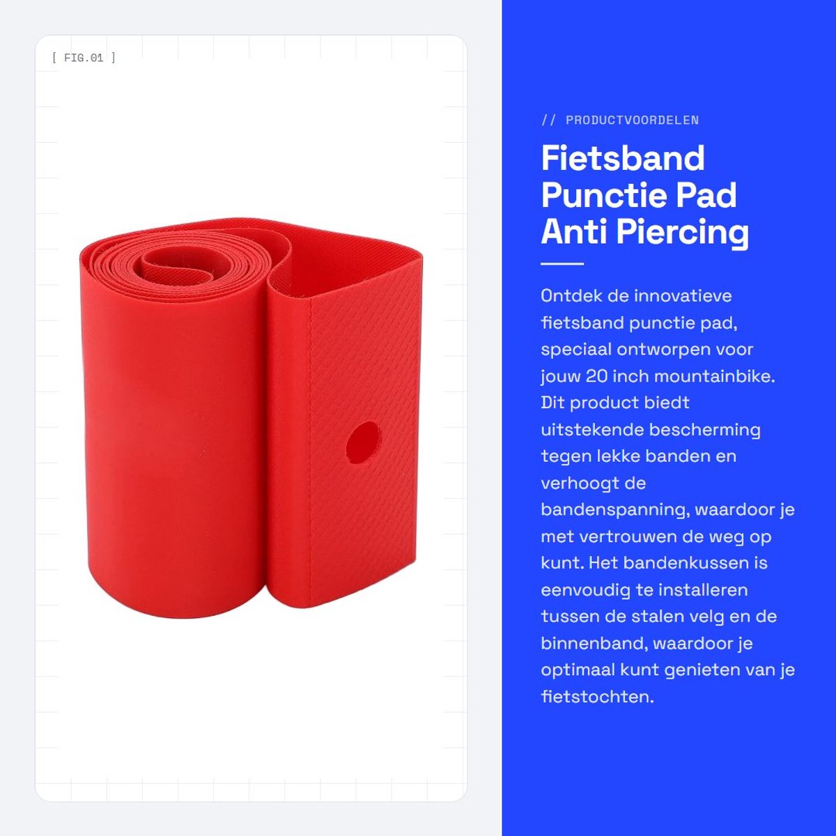 Dailygoods- Fietsband Punctiekussen - Anti Piercing - Binnenband Bescherming - Slijtvast PVC - 20 Inch - Goede Prestaties - Bandenkussen