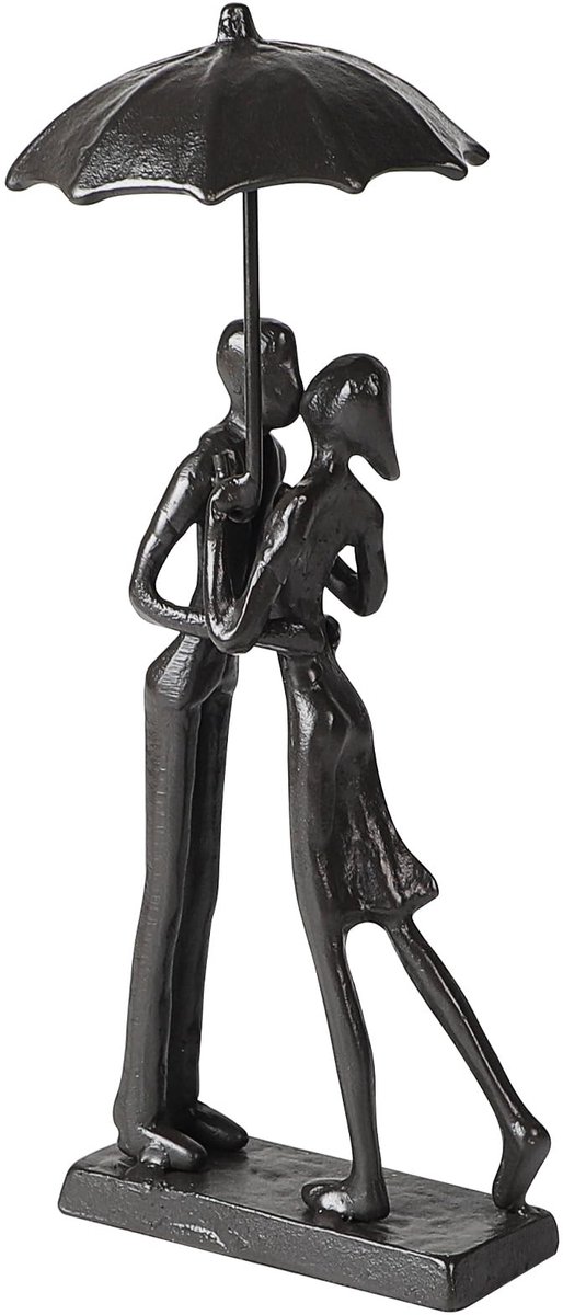 Dailygoods- Beeldjes Decoratie - Abstracte Sculptuur - Ijzeren Beeldje - Kussend Paar - Robuust en Schokbestendig - Perfect Cadeau voor Valentijnsdag