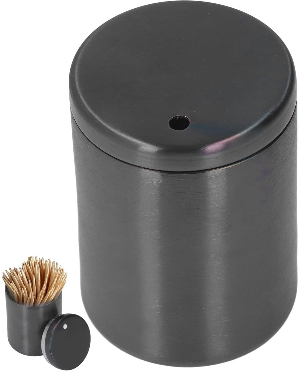 Dailygoods- Tandenstokerhouder Roestvrij staal - Tandenstoker dispenser - Tandenstoker container - Tandenstoker case - Valbestendig - Ergonomisch design - Tandenstokerdispenser
