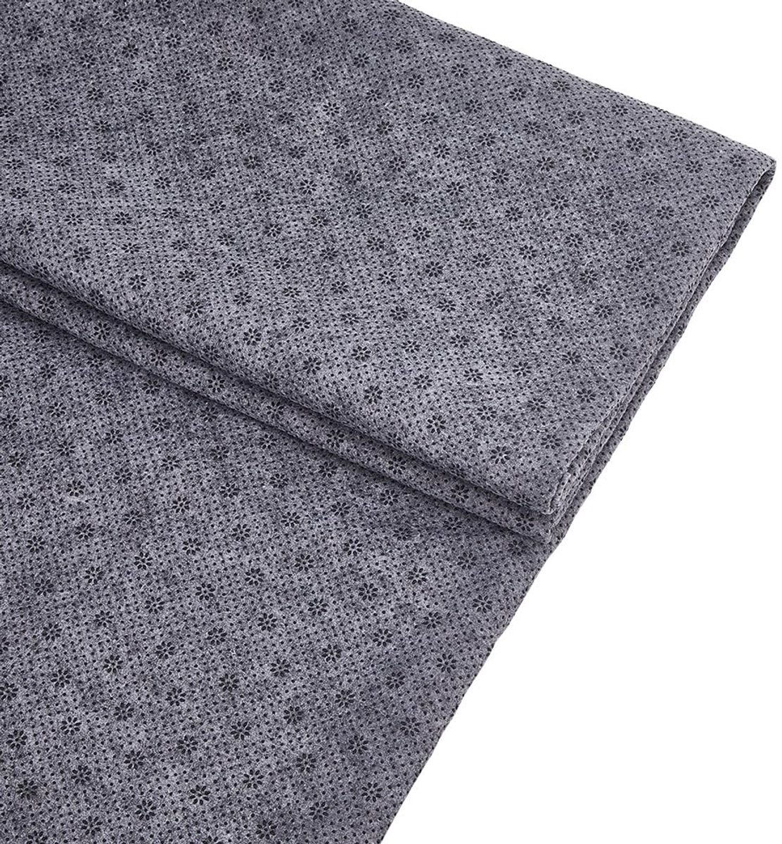 Dailygoods- Tapijt Tuften Doek Antislip - 2000 x 2000 mm - Donkergrijs - Pruimenbloesem Patroon - 0,8 mm Dikte - Sterke Grip - Tufted Fabric