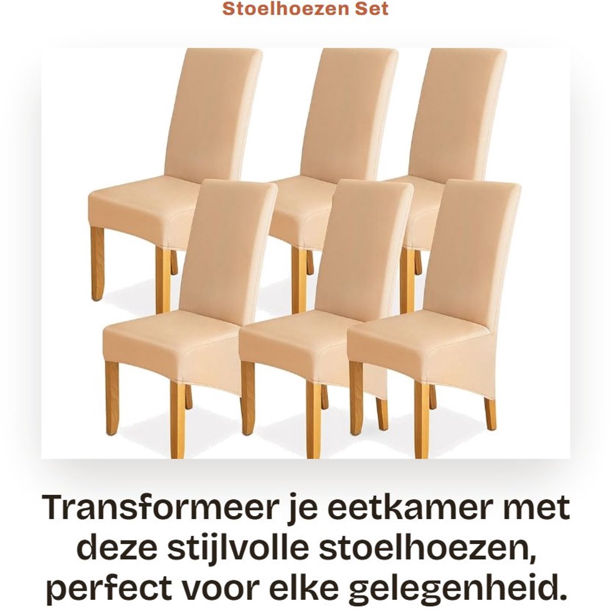 Dailygoods- Stoelhoezen Set van 6 - Elastisch/Stretch - Universele Hoezen - Eetkamerstoele