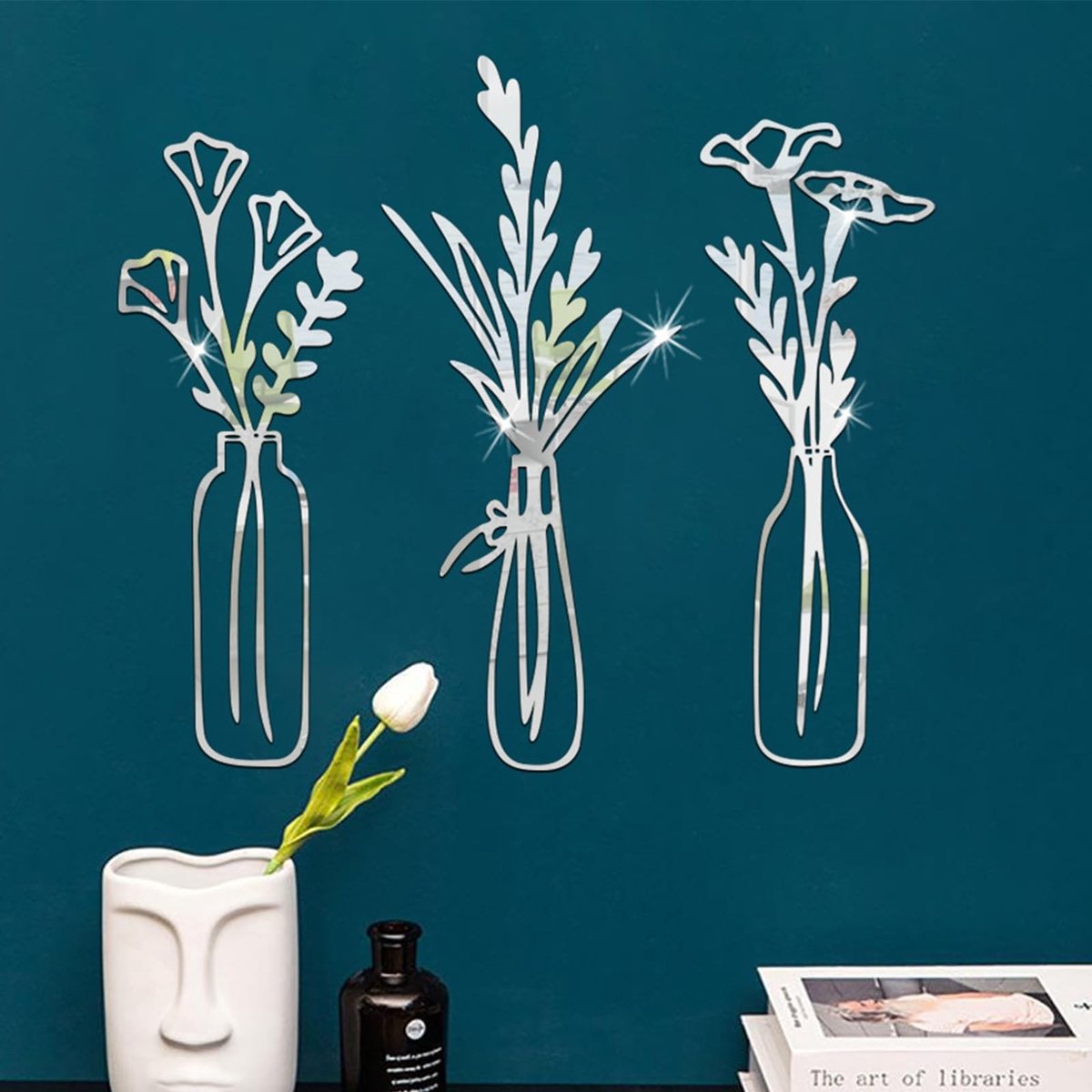 Allecto - 3D Spiegel Wandstickers - Wanddecoratie voor Woonkamer en