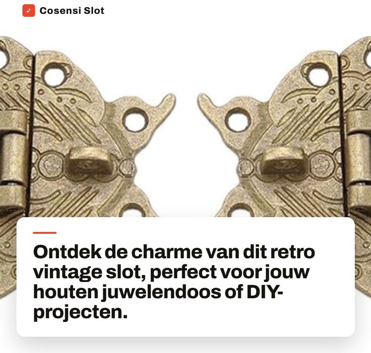 Dailygoods- Juwelendoos Slot Retro Design - Kast Slot - Decoratieve Hasp - Zinklegering - Duurzaam - Eenvoudig te Installeren - Kastslot