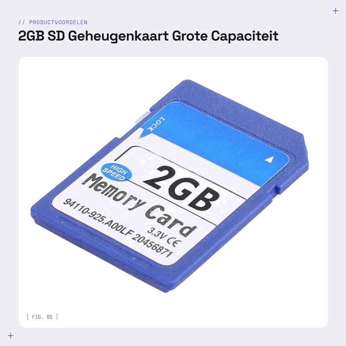 Dailygoods- Geheugenkaart 2GB Grote Capaciteit - Geheugenkaart Camera - Geheugenkaart Nintendo Switch - Geheugenkaart PS5 - Hoge Snelheidsoverdracht - Geschikt voor Vele Apparaten - SD Kaart