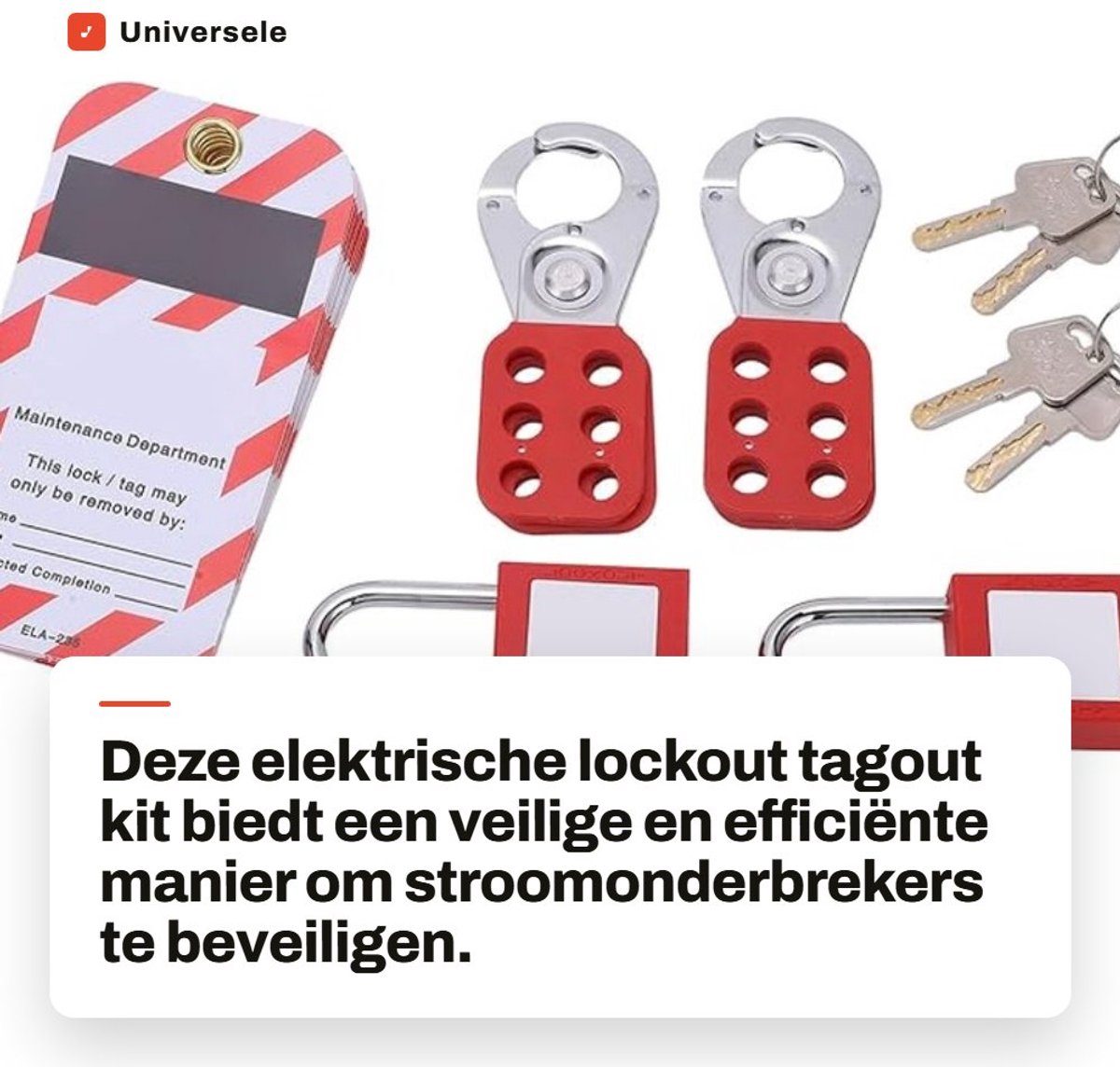 Dailygoods - Universele Elektrische Lockout Tagout Kit met Herbruikbare Tags en Hangslot