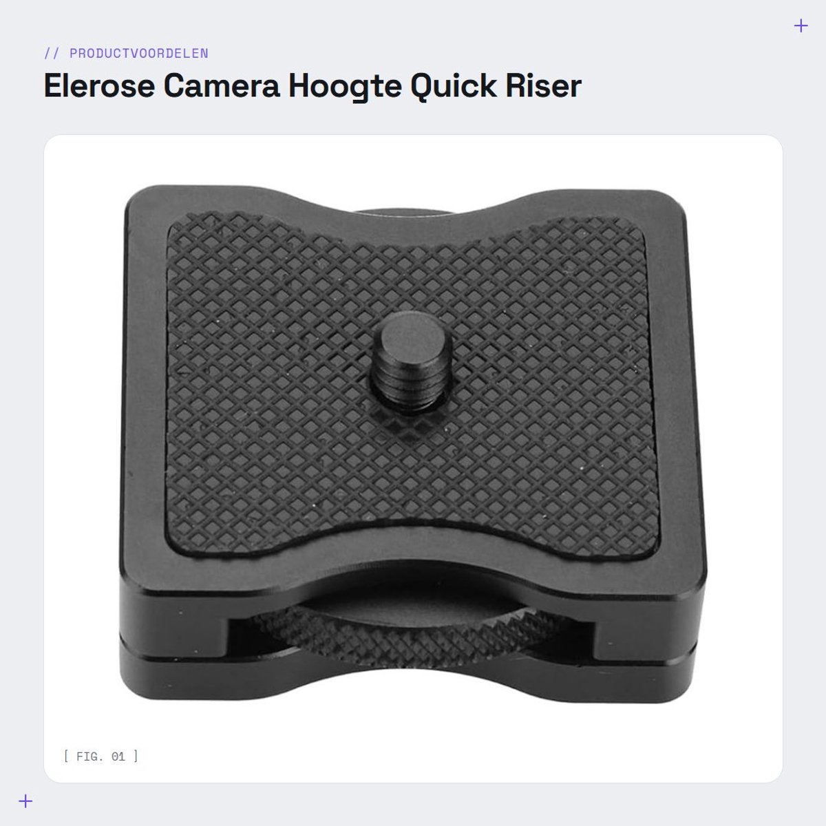 Dailygoods - Elerose Camera Hoogte Quick Riser Adapter - Stabilisator - Verstelbare Hoogte - Geschikt voor Ronin-S en Crane - Vervangingsonderdeel