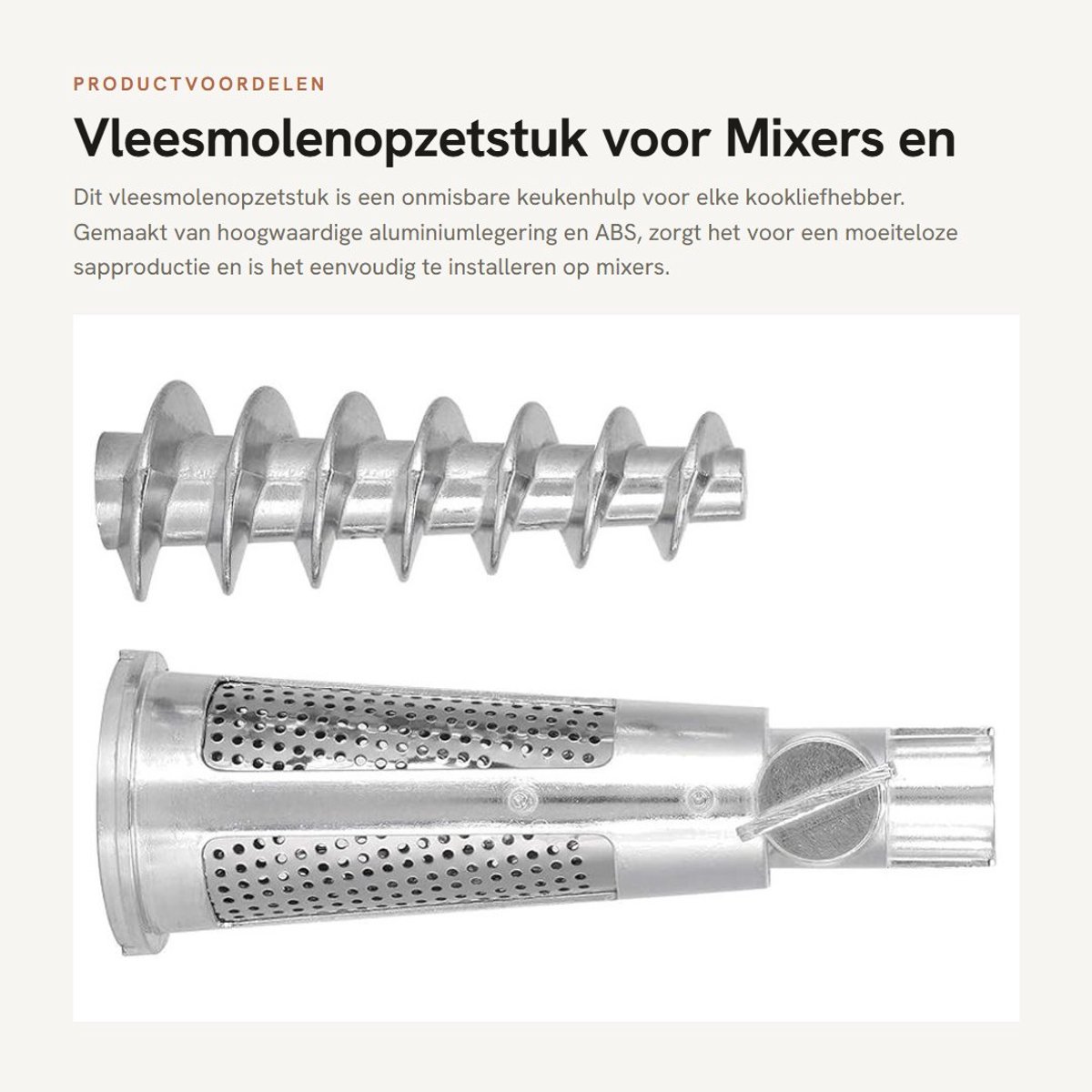 Dailygoods- Vleesmolenopzetstuk Aluminiumlegering - Tomatenmolen - Blenderaccessoires - Sapcentrifuge - Keukenhulp - Eenvoudige installatie