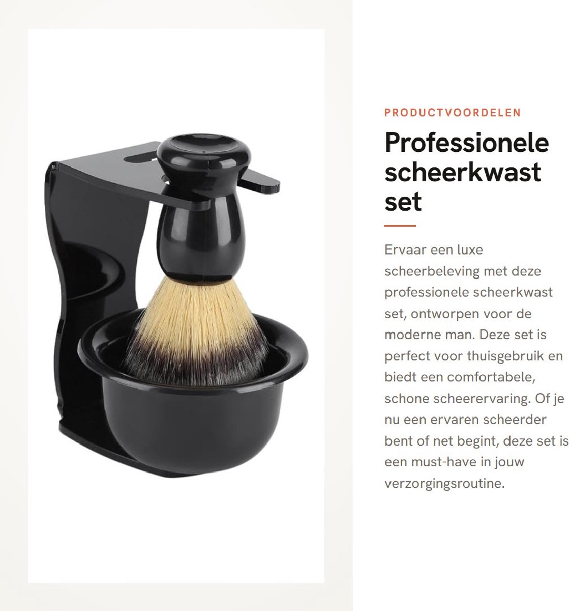 Dailygoods- Scheerkwast Set 3 Stuks - Scheerkom - Scheerstandaard - Houders - Praktisch Raamwerk - Voor Heerlijke Scheerervaring - Scheerset
