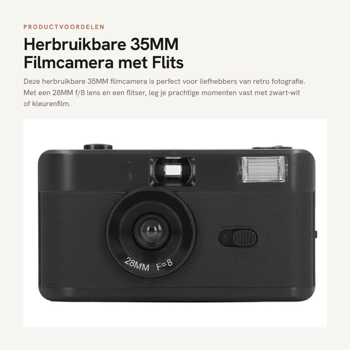 Dailygoods - Herbruikbare 35MM Filmcamera met Flits en Retro Design