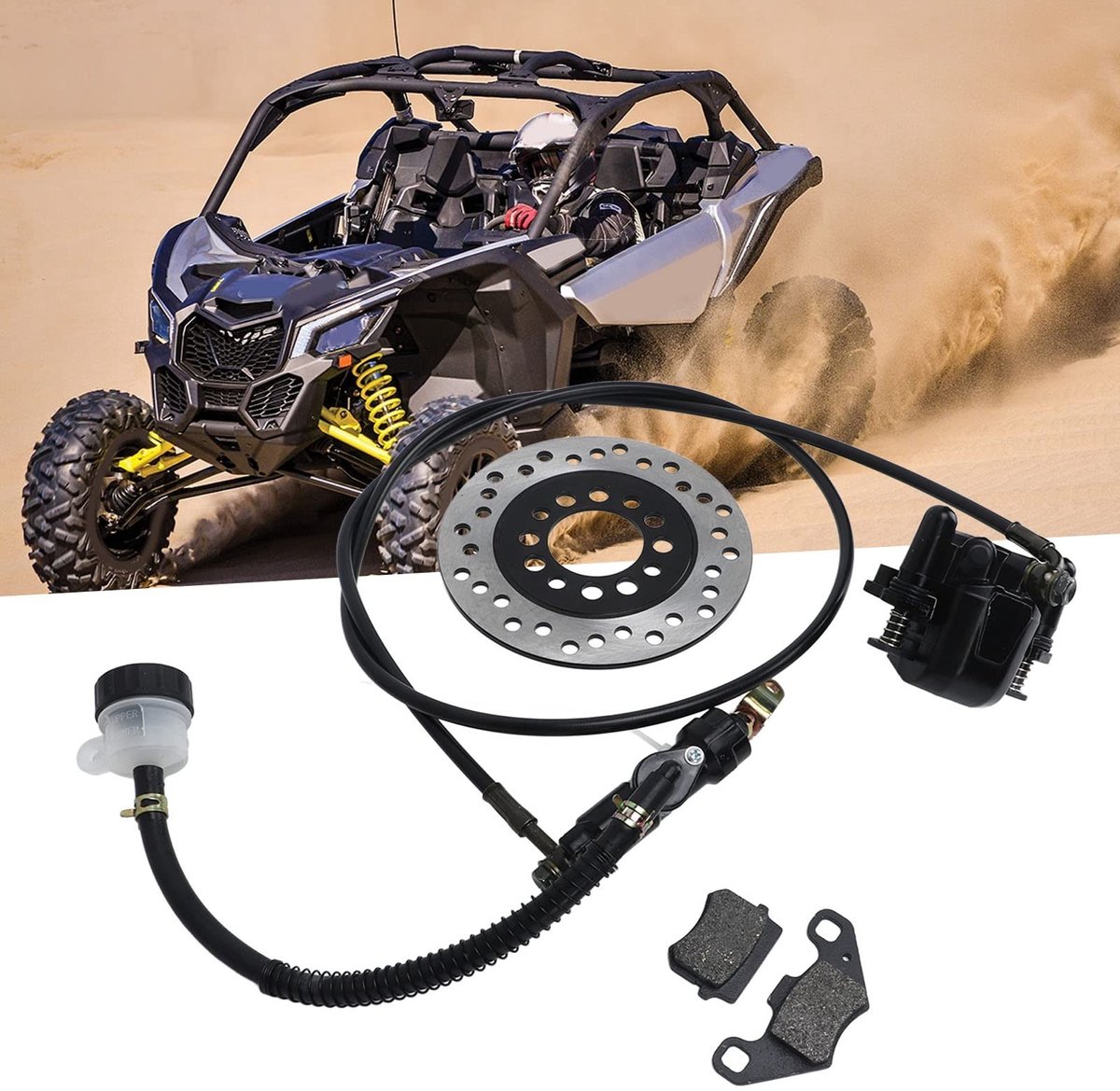 Dailygoods- Remschijfset Schijfrem - Remschijf Rotor - Vervanging voor Dirt Bike/Quad - Compatibel met 50/110/125/150/200/250 - Inclusief Remblok/Remkabel - Schijfremset