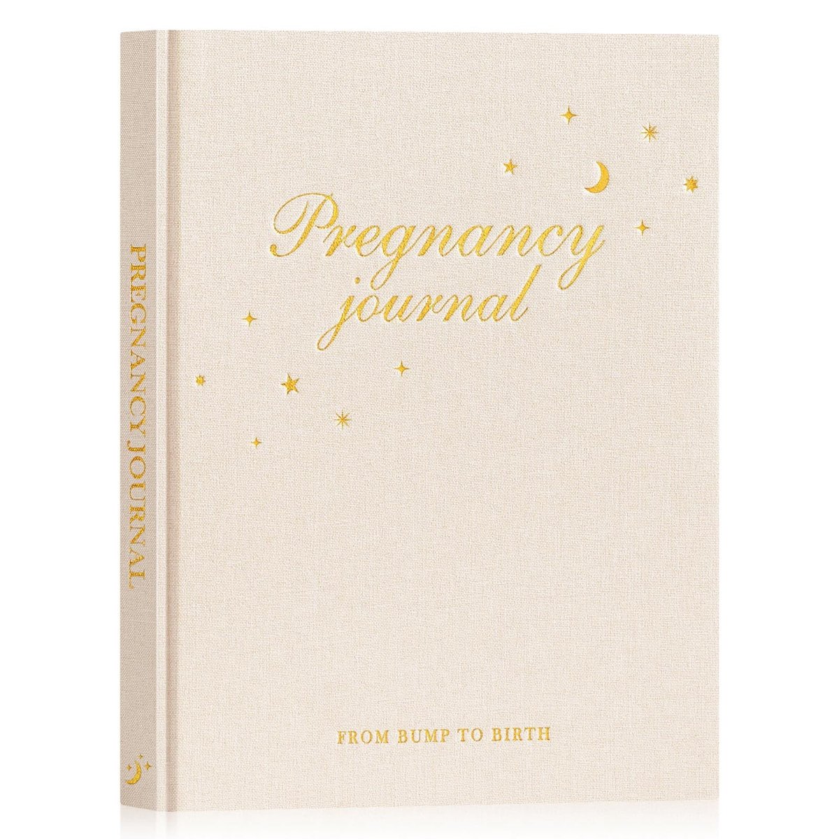 Dailygoods- Zwangerschapsdagboek 156 pagina's - Herinneringsboek - Linnen - Mijlpaalpagina's - Cadeau voor aanstaande moeders - Bloemenmotieven