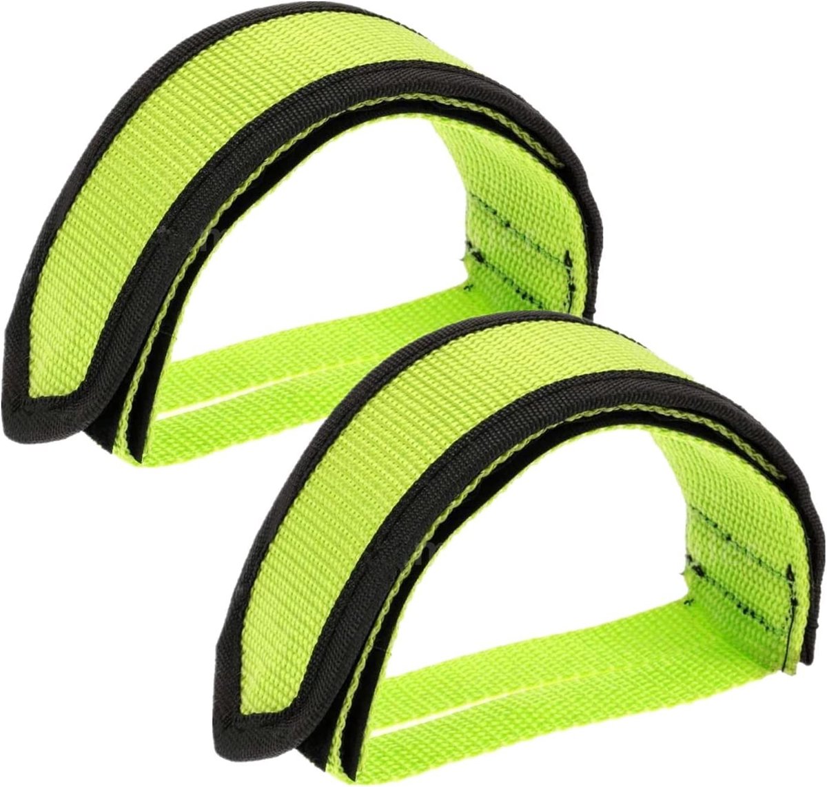 Dailygoods- Pedaalriemen Verstelbaar - Antislip Nylon - Fiets Accessoire - MTB - Fluorescerend Groen - Duurzaam en Slijtvast - Fietspedaalbanden