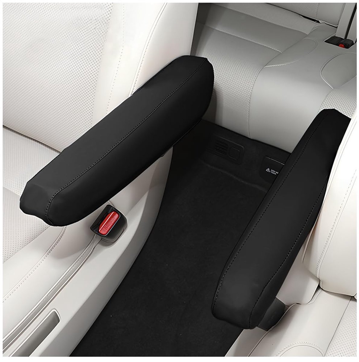 Dailygoods- Armleuninghoezen - Microvezel-leer - Middenconsolehoes - Autostoelaccessoires - 2 Stuks - Universele Maat - Zwart - Armleuningbekleding