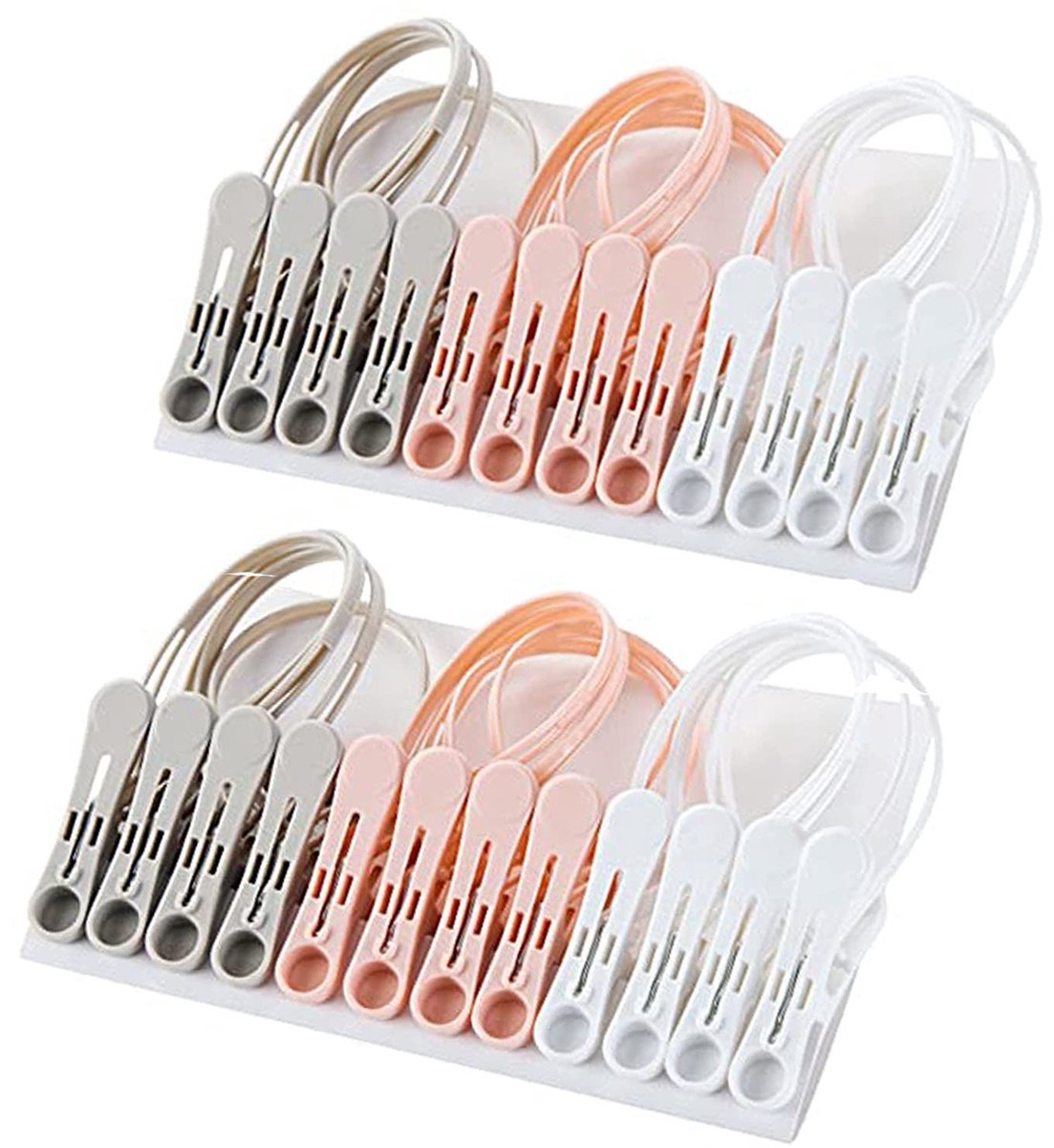 Dailygoods- Wasknijpers 24 stuks - Multifunctionele Klemmen - Winddichte Clips - Kunststof - Geschikt voor Balkons - Hoogwaardig PP-materiaal